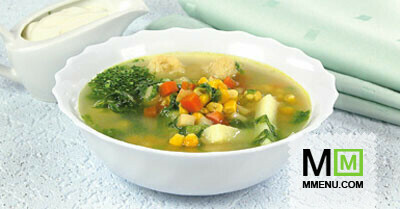 Суп с кукурузой и овощами